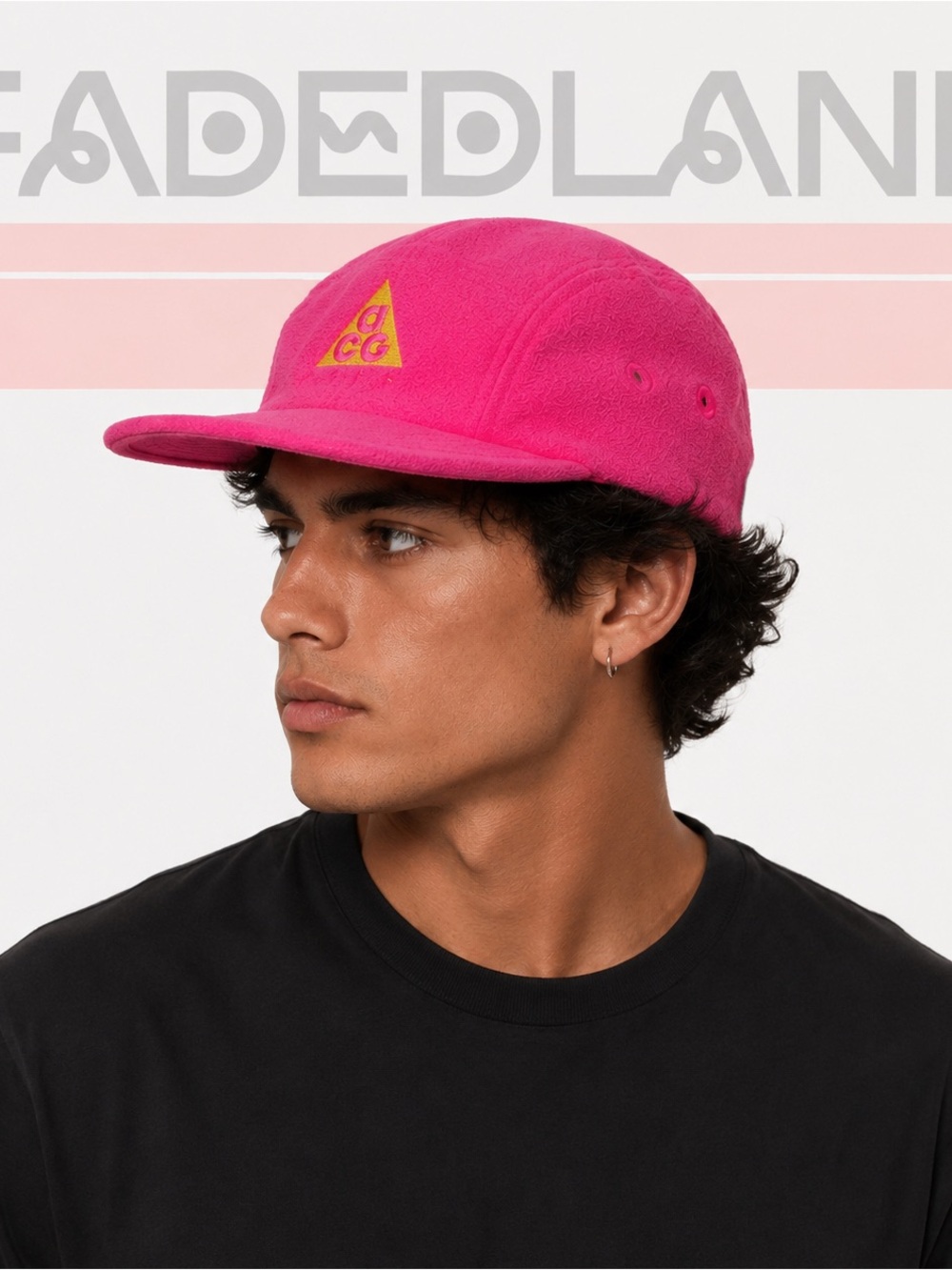 Nike Hot Pink Fleece 5-Panel Cap with Yellow ACG Logo